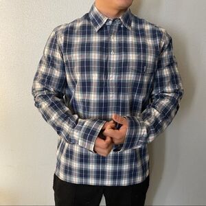 J. crew large Plaid long sleeve blue Shirt